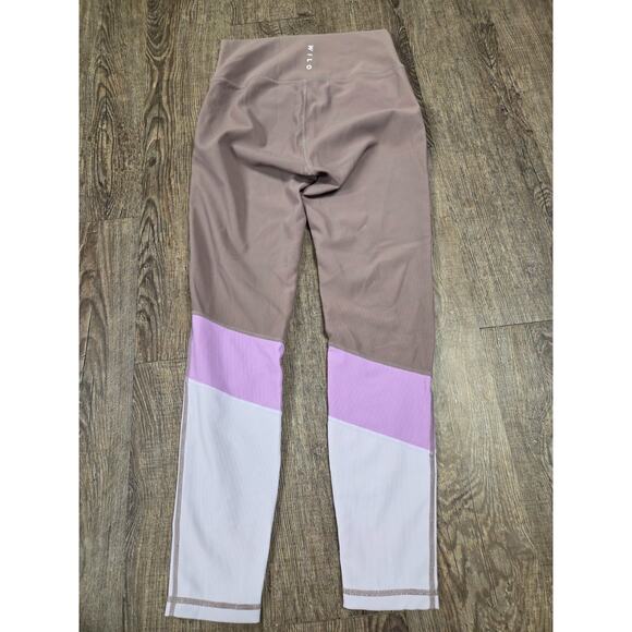 WILO The Label Base Ribbed Colorblock 7/8 Leggings Size Medium Mauve - Picture 1 of 4